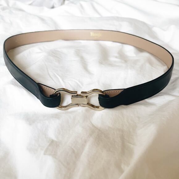 Rouje Laure Belt Black M/L Double Buckle Leather Belt - Picture 3 of 7